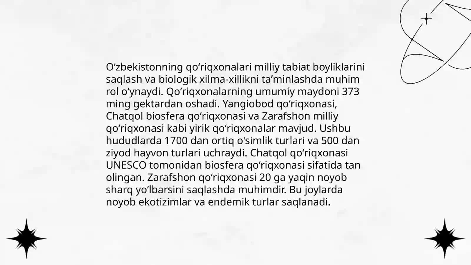 Oʻzbekiston qoʻriqxonalari va ularning dorivor oʻsimliklarda tutgan oʻrni 3