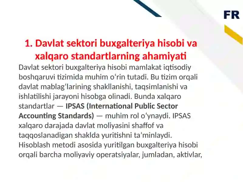 Hisoblash metodi bo‘yicha davlat sektori uchun buxgalteriya hisobi xalqaro standartlarining maqsadlari va talablari 3