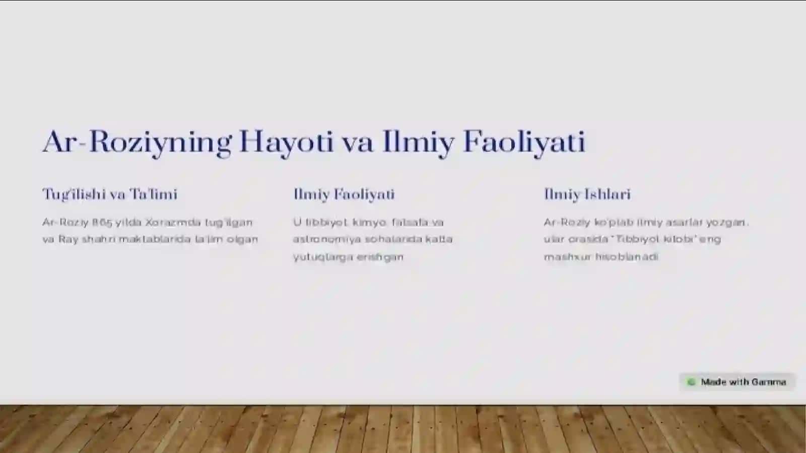 Ar Roziy va uning hissasi 3