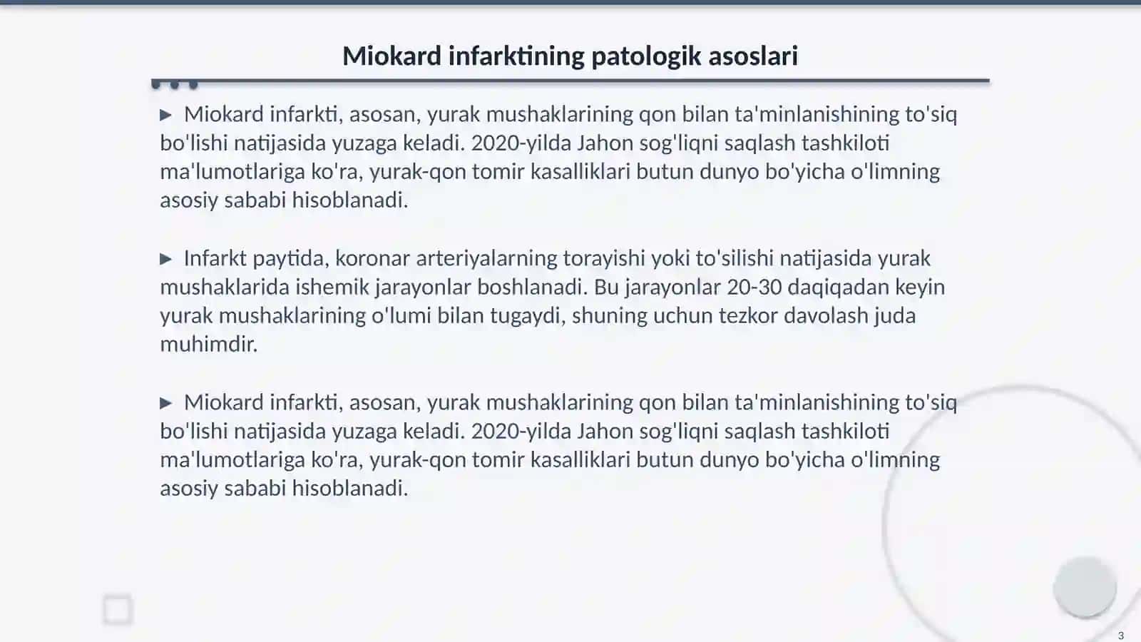 Miokard infarktida qo'llaniladigan vositalar 3