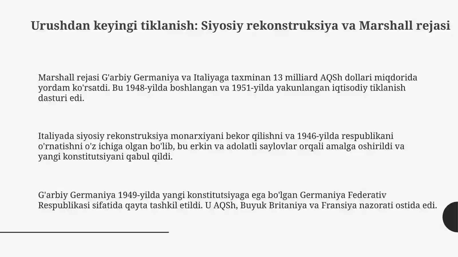 Marshall rejasi G'arbiy Germaniya va Italiyaga 3