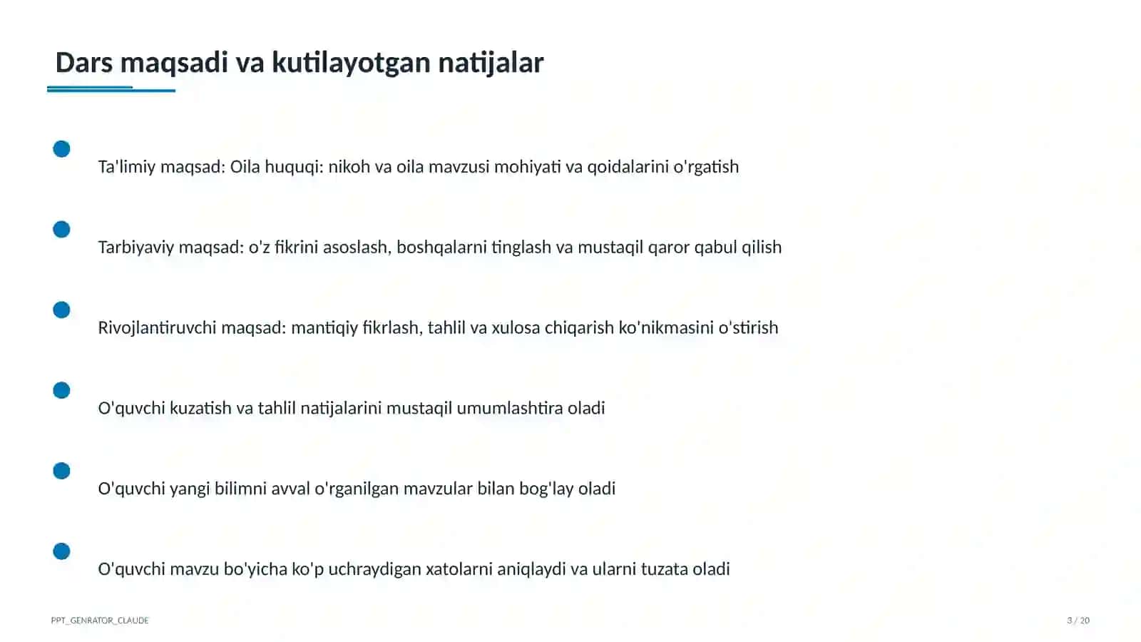 Oila huquqi: nikoh va oila (9-sinf) 3