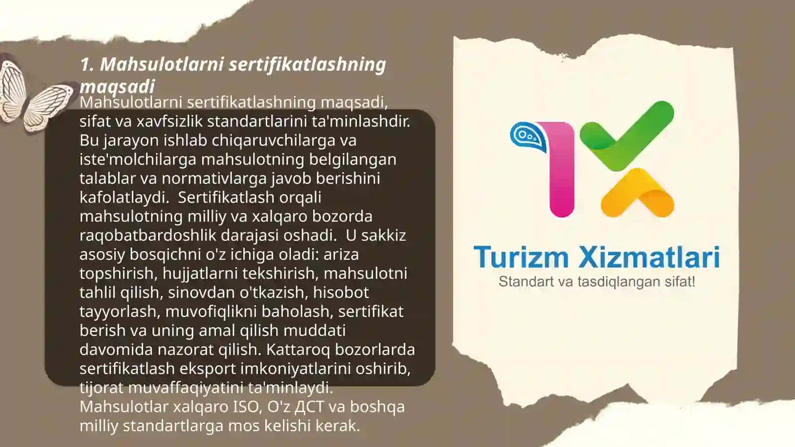Mahsulotlarni sertifikatlash mavzusi 3
