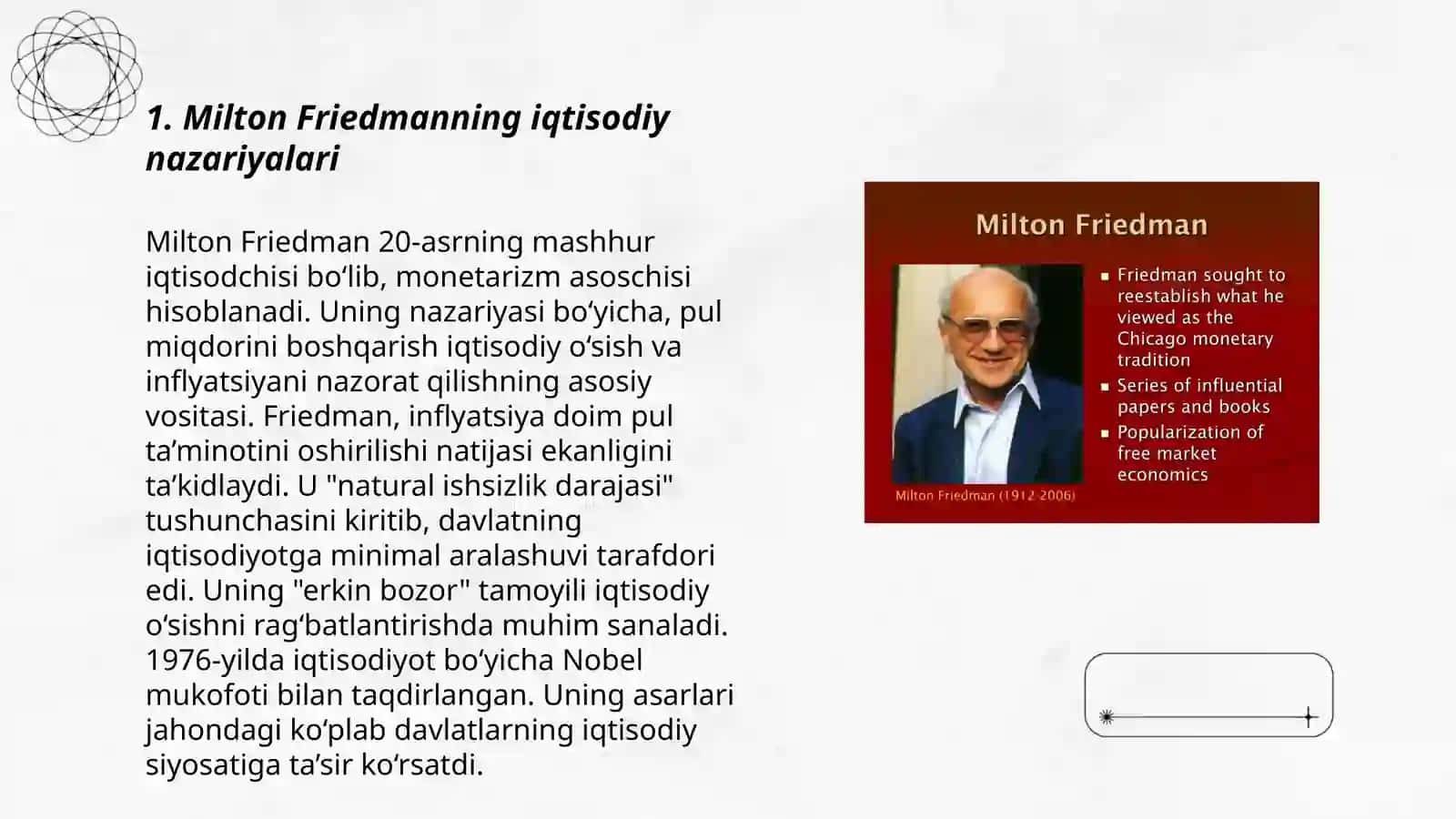 Milton Friedmanning iqtisodiy nazariyalari 3