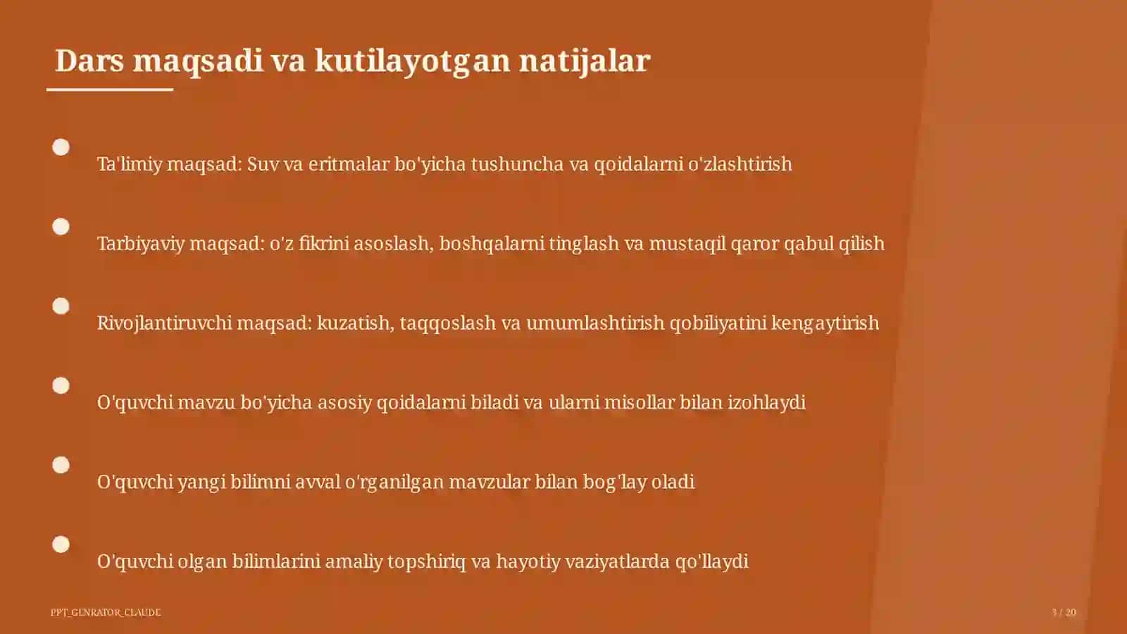 Kimyo (7–11) — takrorlash darsi uchun 3