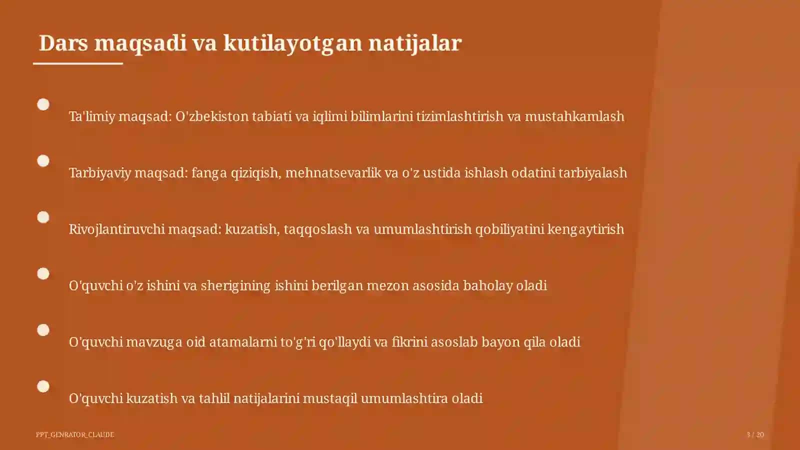 O'zbekiston tabiati va iqlimi (4-sinf) 3