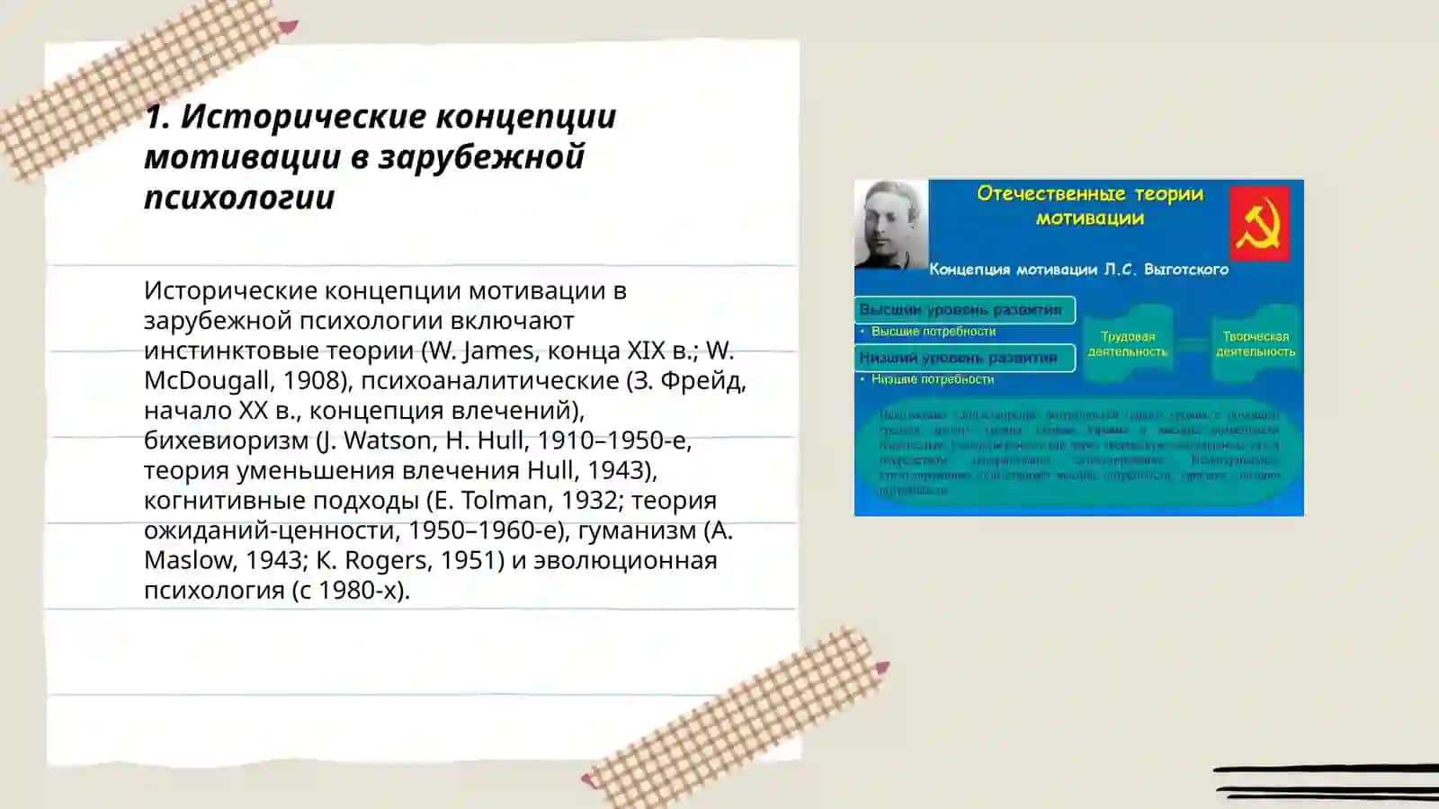 Исторические концепции мотивации в зарубежной психологии 3