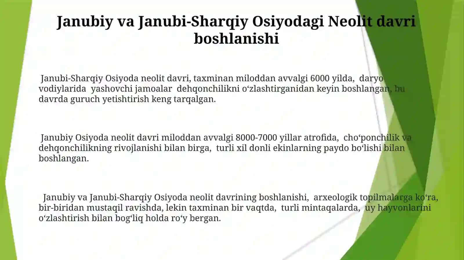 Janubiy va Sharqiy Osiyo hududlarining neolit davri 3
