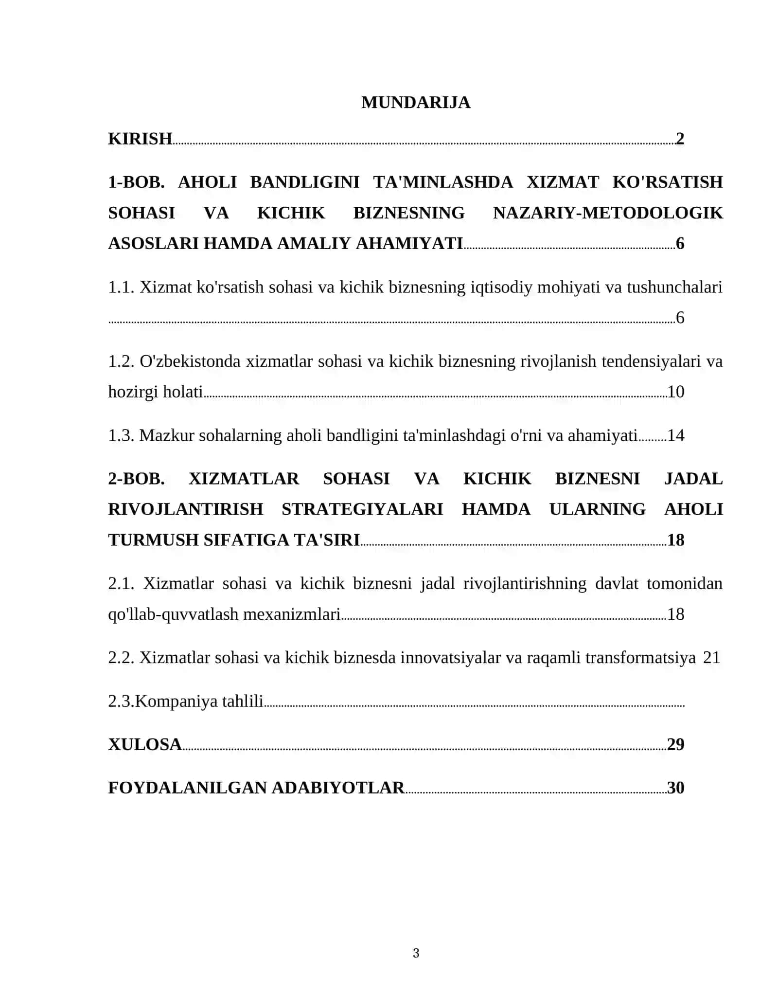 Aholi bandligini ta`minlash,uning turmush sifatini oshirishni eng muhim omili sifatida xizmatlar kursatish sohasi va kichik biznesni jadav rivojlantirish 3