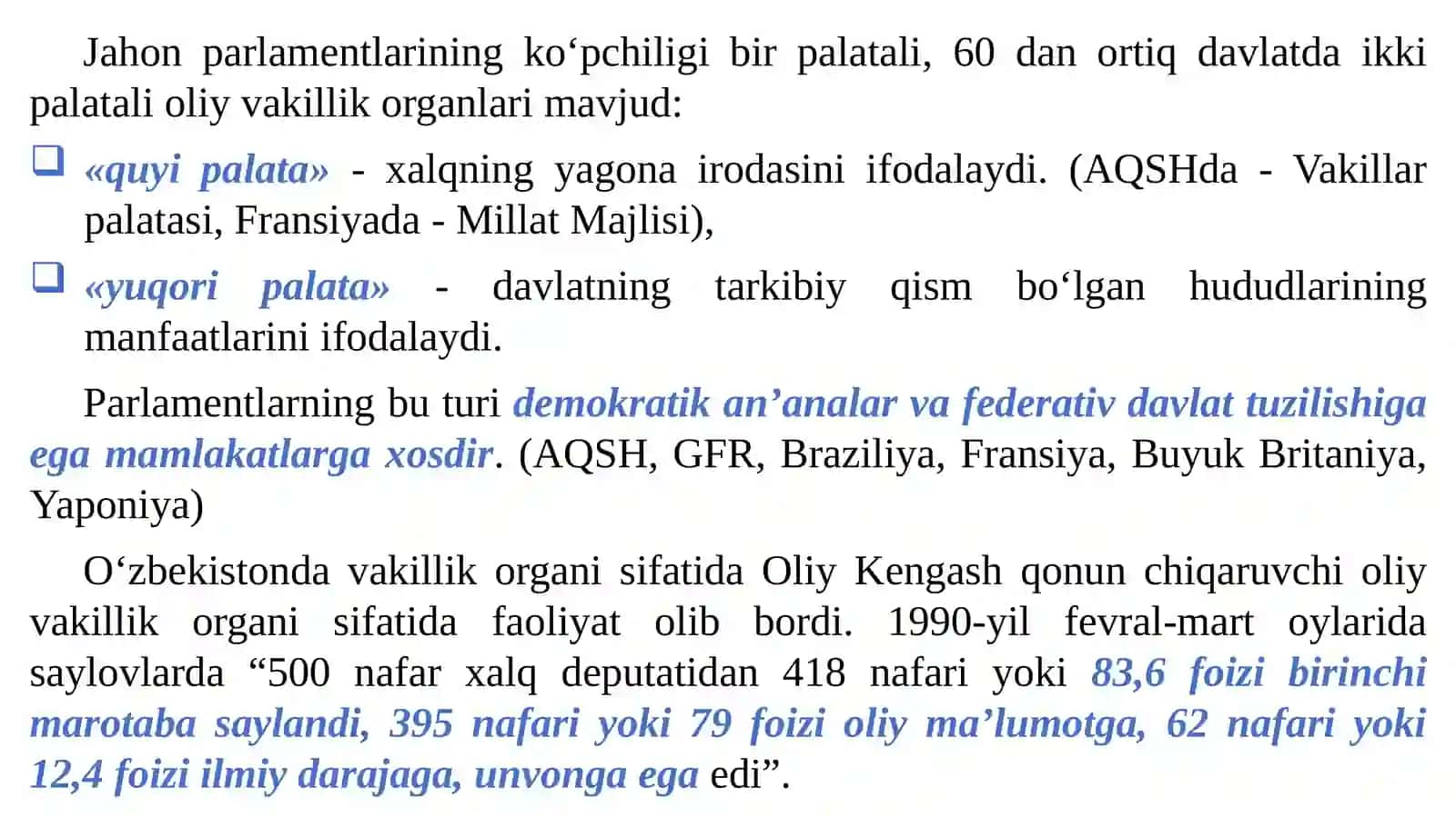 O‘zbekiston Respublikasi Oliy Majlisi konstitutsiyaviy maqomi 3