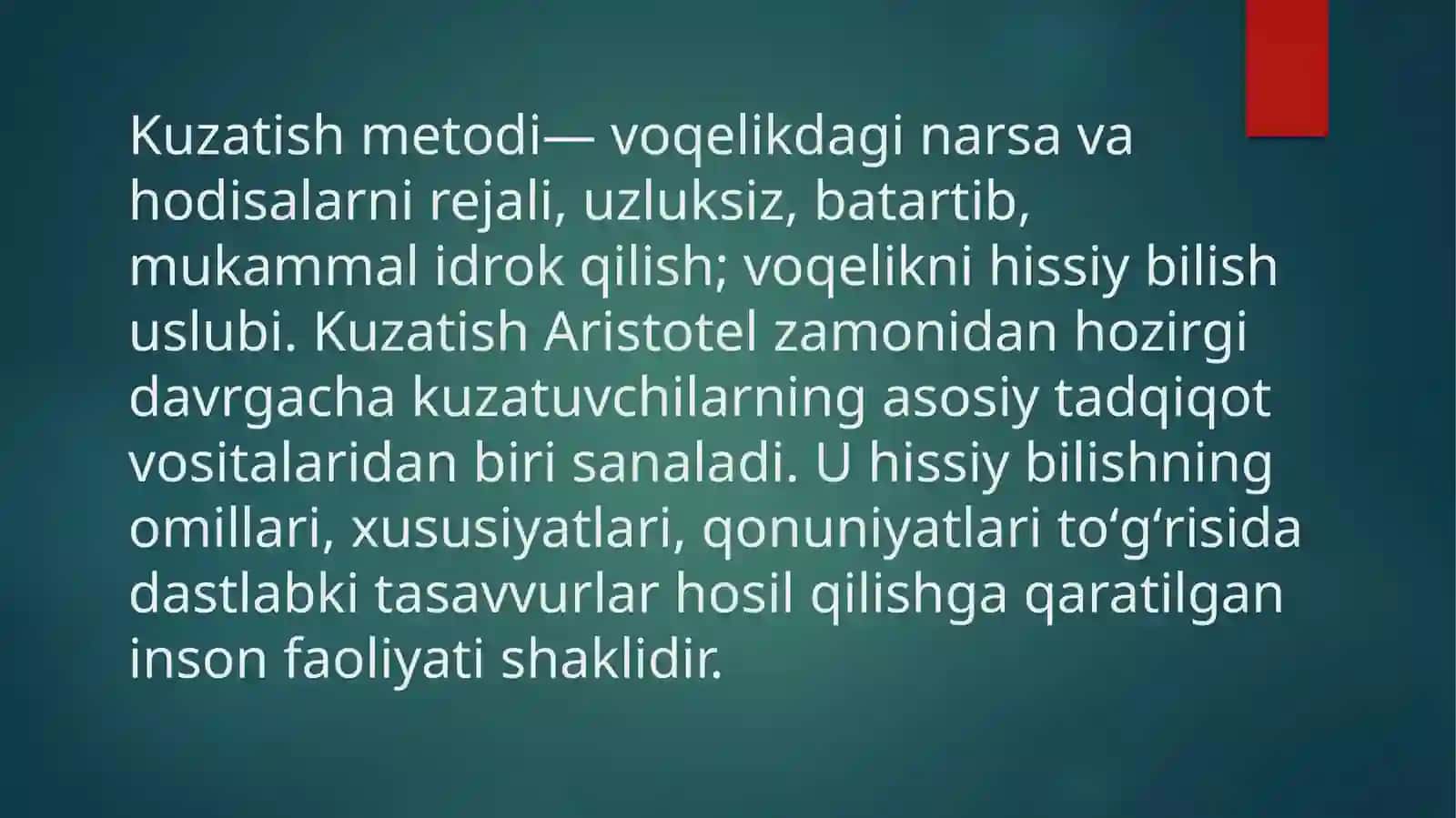 Kuzatish metodi 3