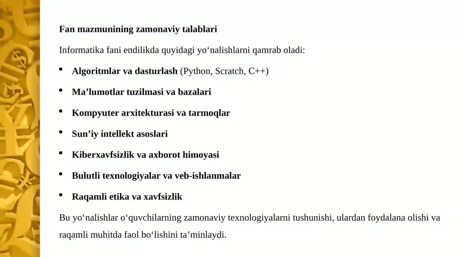 Informatika va Axborot texnologiyalari fanini o‘qitish istiqbollari 3