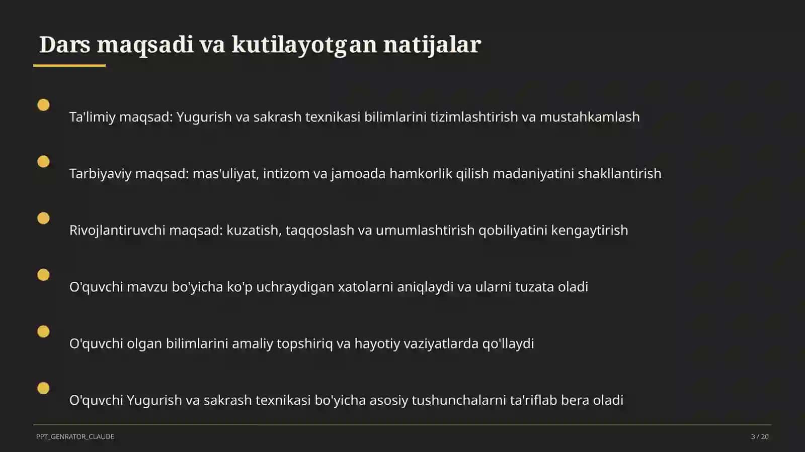 Yugurish va sakrash texnikasi (2-sinf) 3