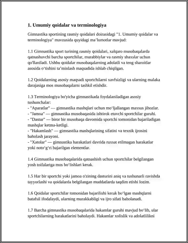 GIMNASTIKA SPORT TURINING RASMIY QOIDALARI 3