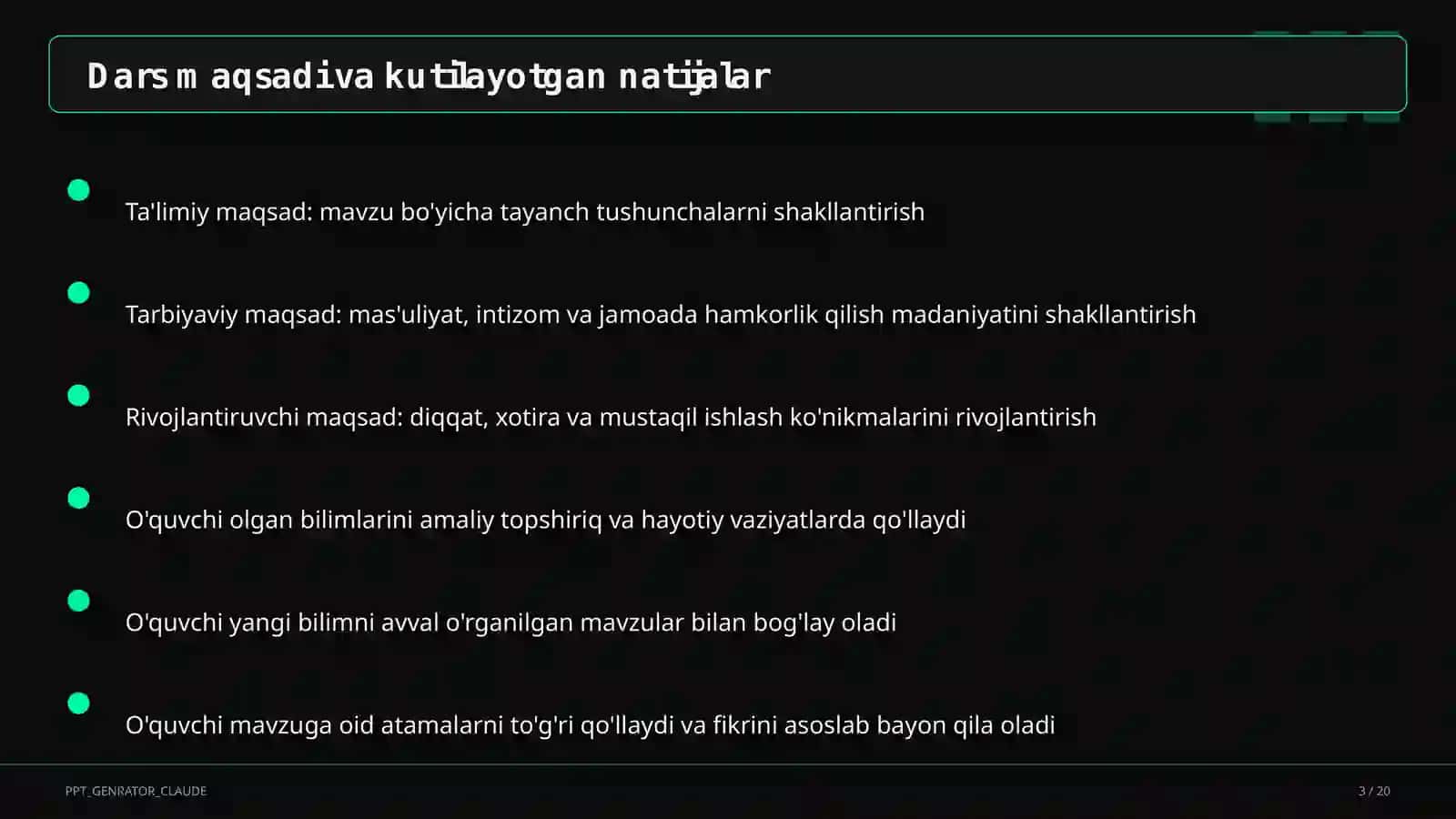 Dolzarb mavzular — maktab va o'qituvchilar ( 3