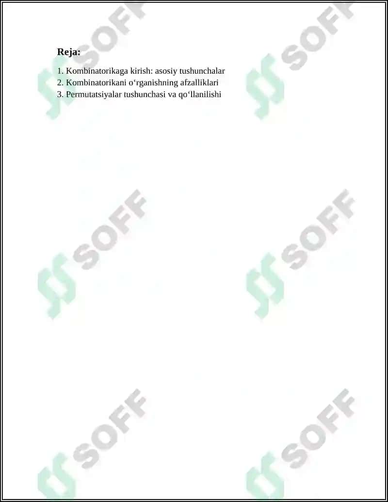 UMUMTA'LIM MAKTABLARI MATEMATIKA DARSLARIDA KOMBINATORIKA TUSHUNCHASINI KIRITSH METODIKASI 3