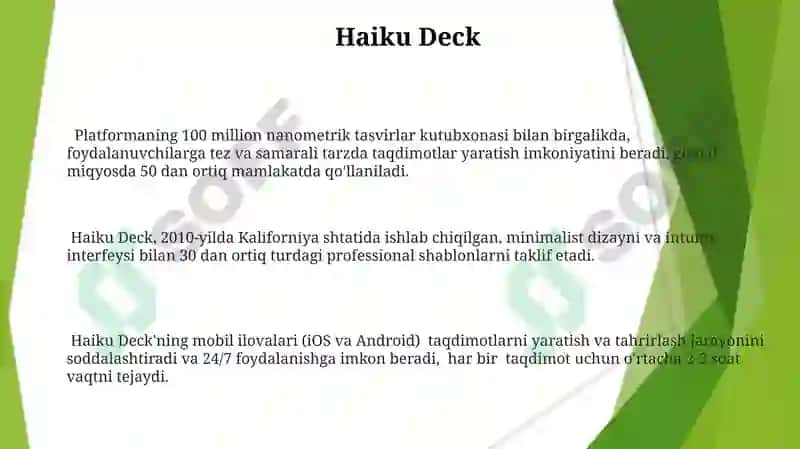 Taqdimotni yaratish texnologiyalari 3