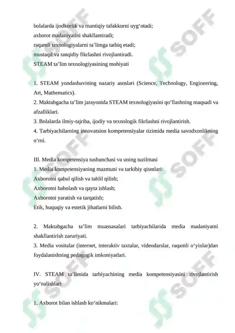 STEAM taʼlim texnologiyasini qoʻllashda tarbiyachilarning media kompotensiyalarini rivojlantirish 3