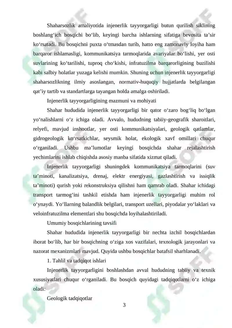 Shaharlarda Injenerlik Tayyorgarlik Ishlarini Olib Borish 3