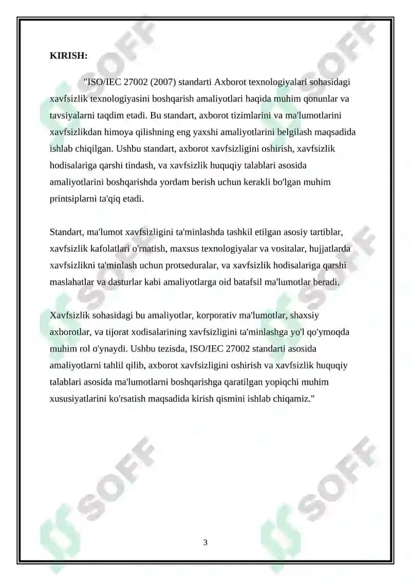 ISO/IEC 27002 (2007) - Axborot texnologiyalari - Xavfsizlik texnologiyasi - Axborot xavfsizligini boshqarish amaliyotlari 3