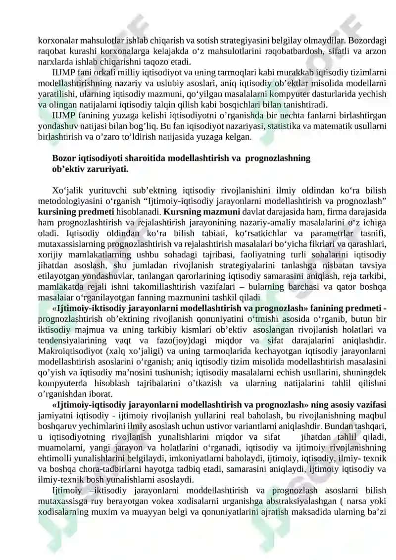 Ijtimoiy-iqtisodiy jarayonlarni modellashtirish va prognozlash 3