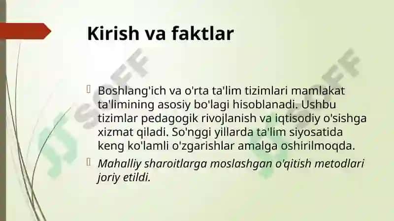 Boshlang'ich umumiy òrta ta'lim va professional ta'lim tizimidagi òzgarishlar. 3