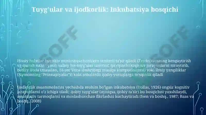 Kognitiv jarayonlar va ijodda emosiyaning ro'li 3