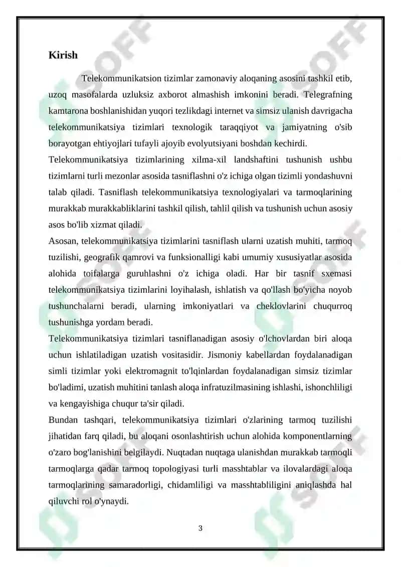 TELEKOMMUNIKATSIYA TIZIMLARINING TASNIFI 3
