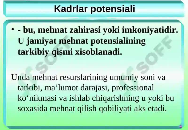Korxonaning mehnat resurslari 3