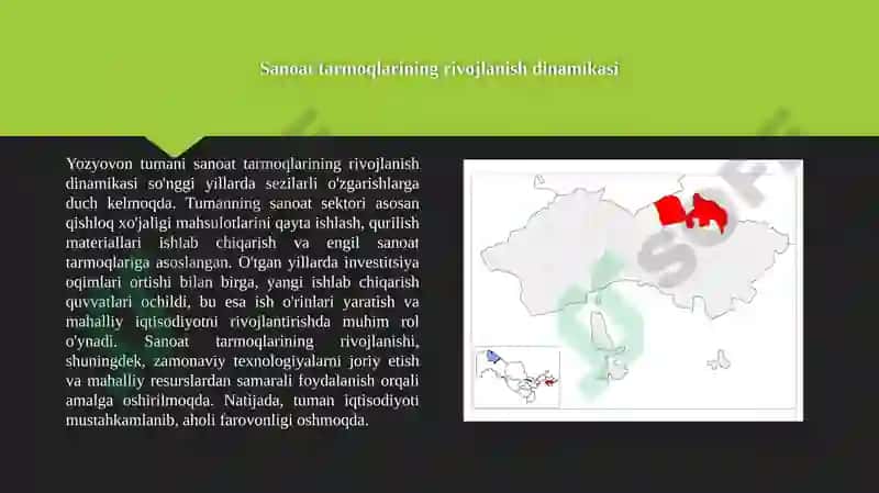 YOZYOVON TUMANINING SANOAT VA QURILISH STATISTIKASI 3