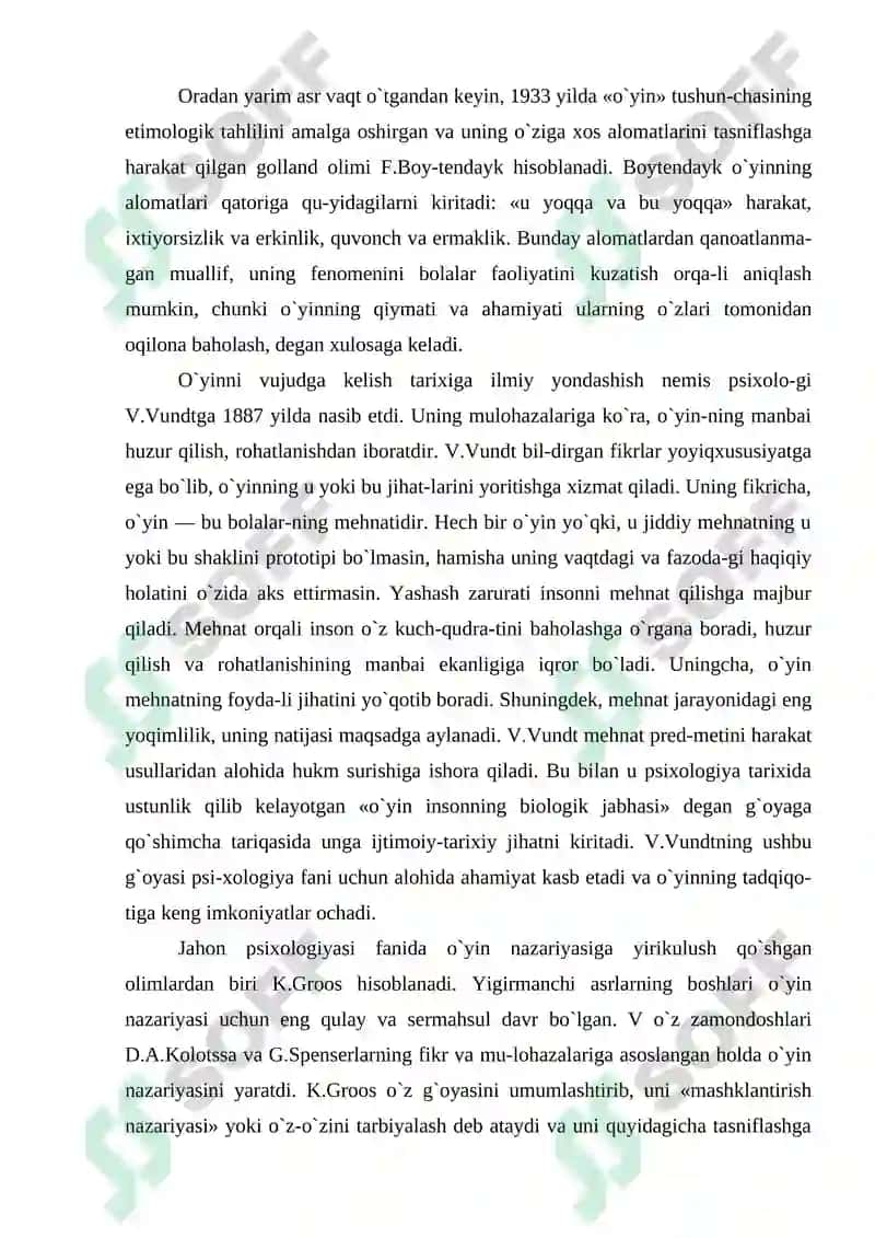 O`yin faoliyati 3