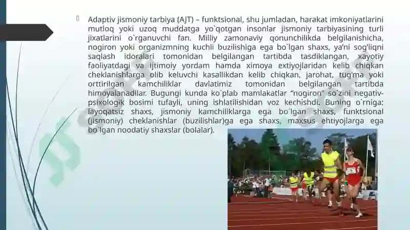 Adaptiv jismoniy tarbiya va paralimpiya harakati faniga kirish 3