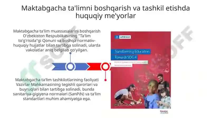 Maktabgacha ta'lim tashkiloti boshqarish va tashkil etishda huquqiy meʼyorlar 3