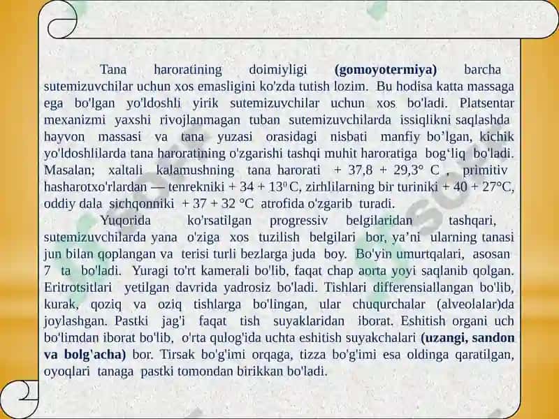 Sutemizuvchilar (mammalia) sinfi 3