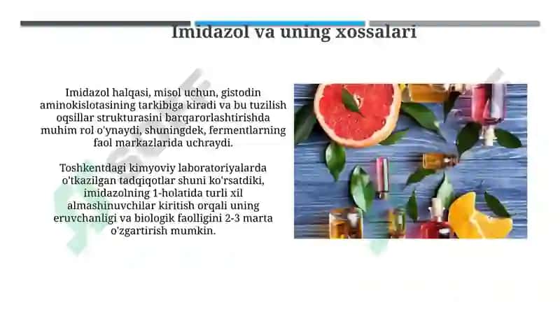 Imidazol va uning xossalari 3