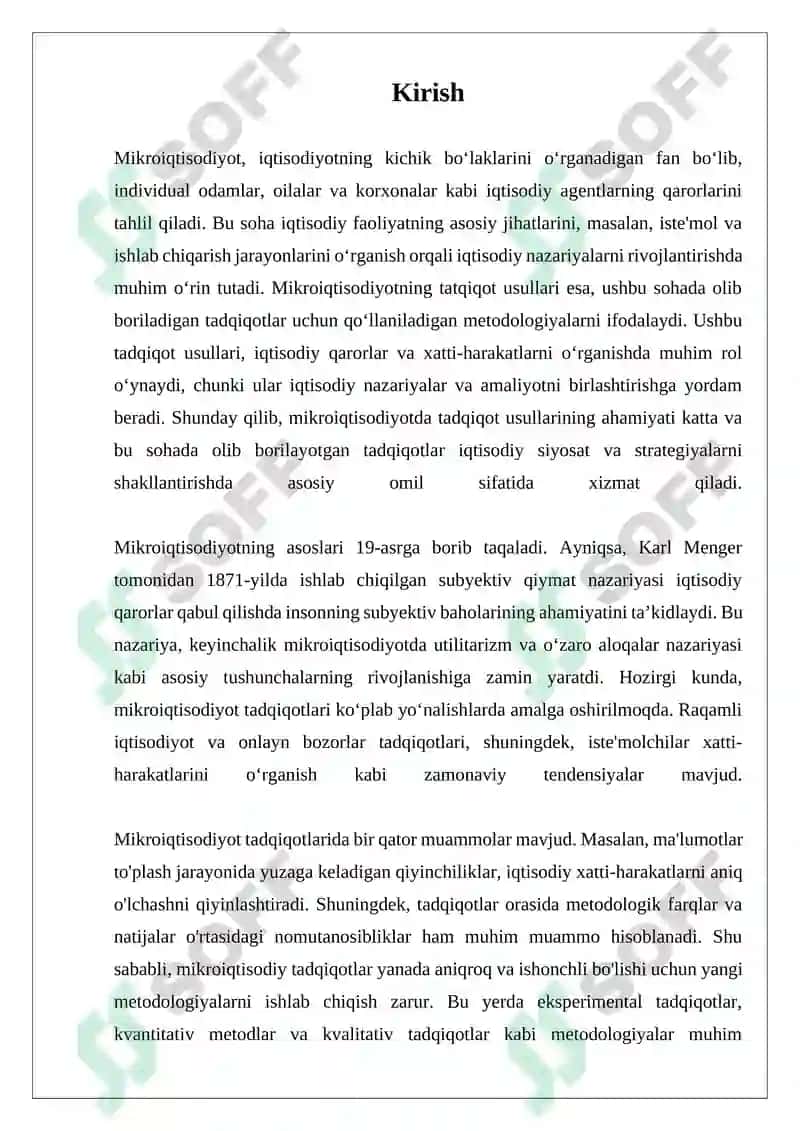 Mikroiqtisodiyotning Tatqiqot Usullari 3