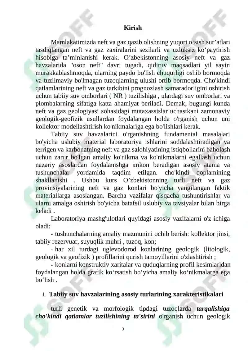 Neft va gaz geologiyasi KURS LOYIHASI 3