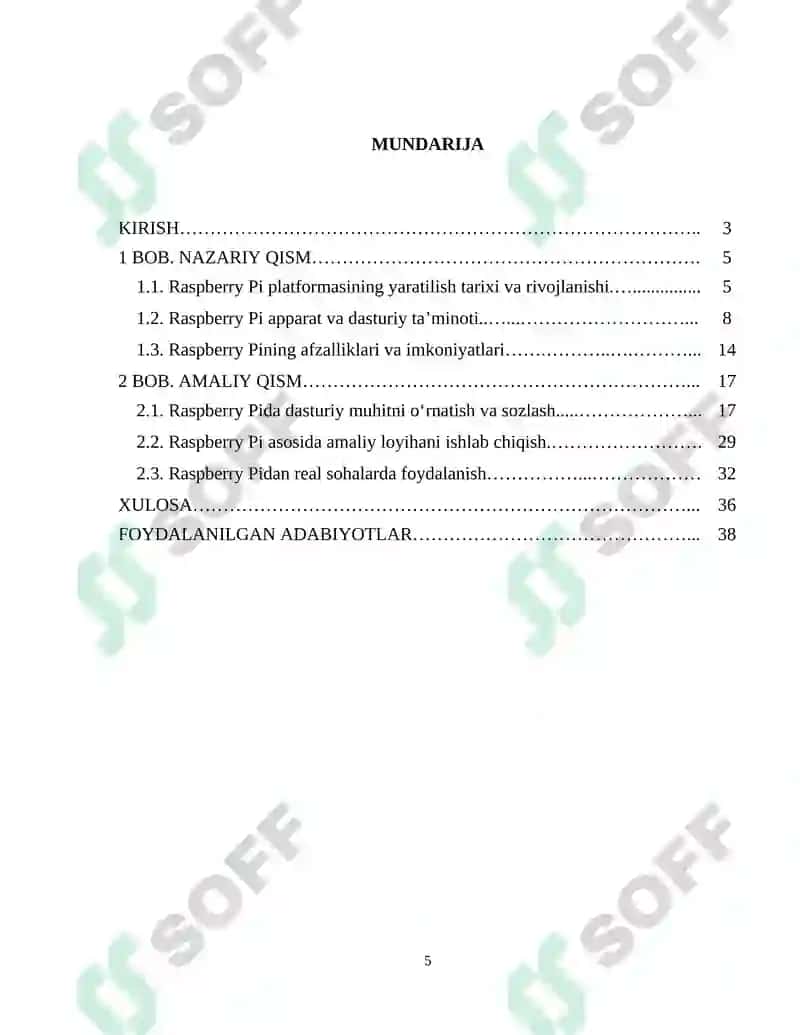 RASPBERRY PI IMKONIYATLARI VA QO‘LLANILISHI 3