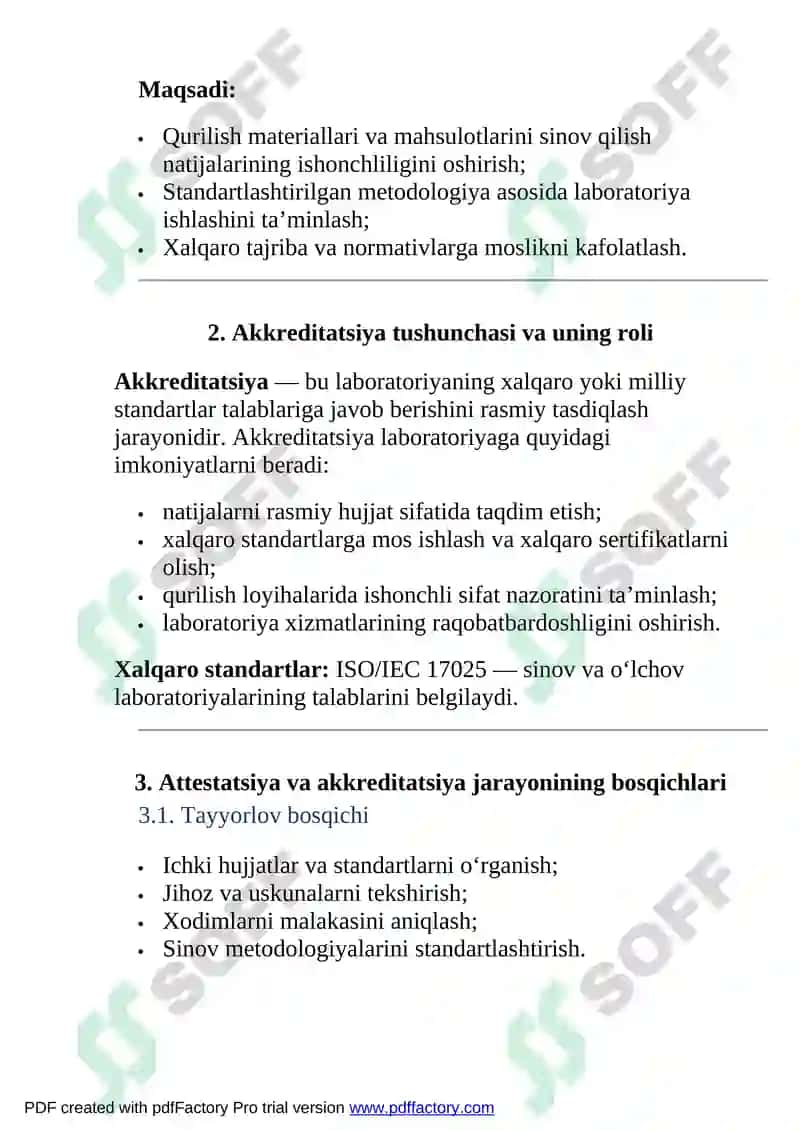 Qurilishda laboratoriyalarni attestatsiya va akkreditatsiyadan o‘tkazish tartiblari 3
