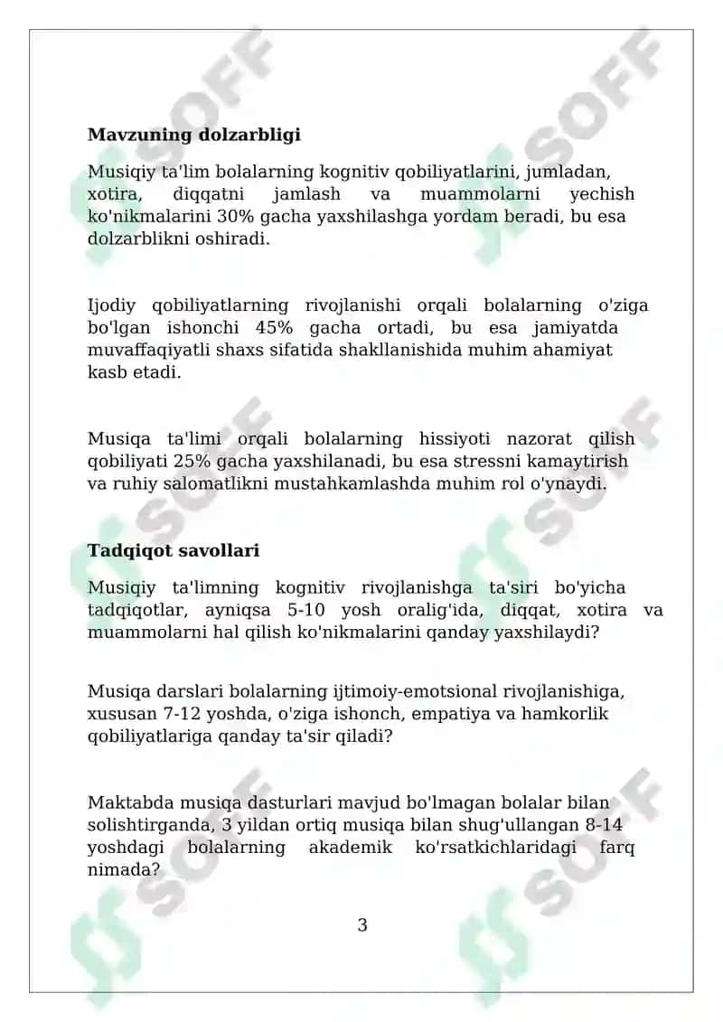 Musiqiy tarbiyaning bolalar shaxsiy rivojiga ta‘sir:tahliliy adabiyot sharhi 3