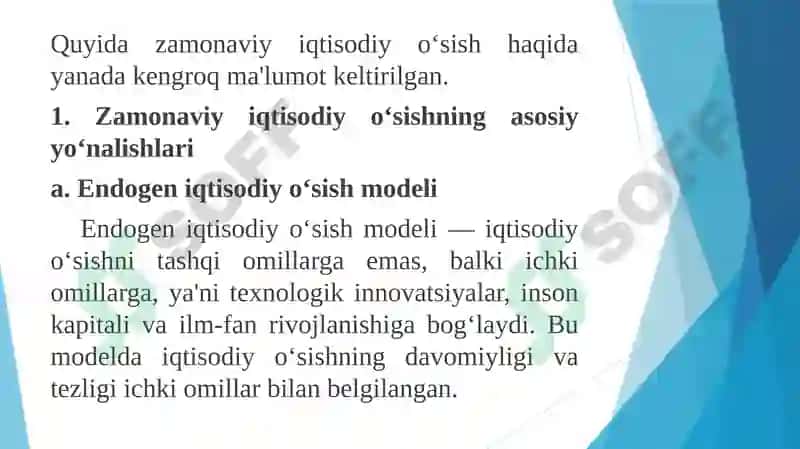 ZAMONAVIY IQTISODIY O‘SISH MODELLAR IQTISODIYOT INDEKSI KO‘RSATKICHLARI TIZIMI 3