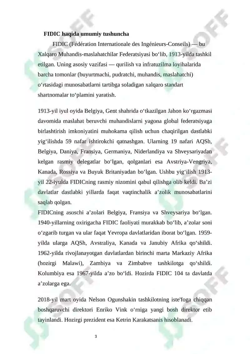 FIDIC qoidalariga muvofiq mustaqil tashkilotlar 3