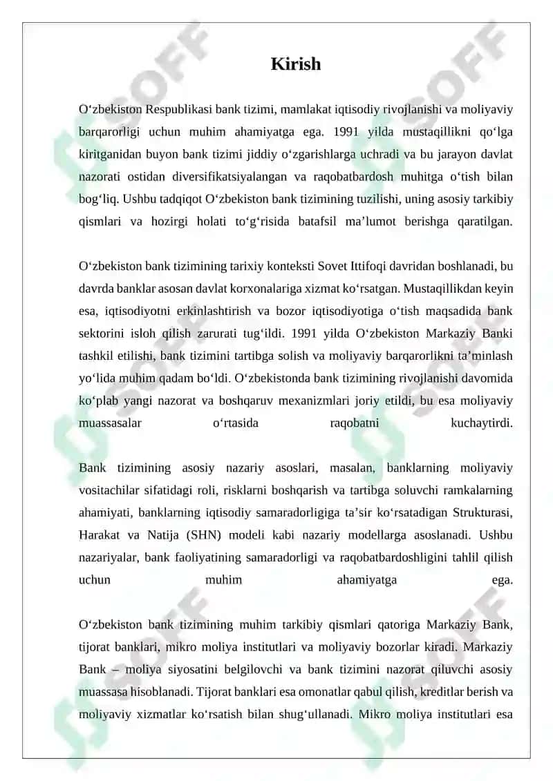 O'zbekiston Respublikasi Bank Tizimi va Uning Tarkibi 3