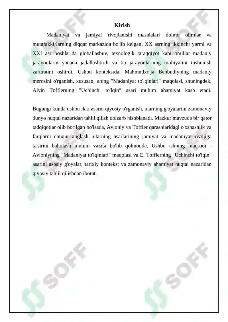 "Madaniyat to'olqinlari" maqolasi va "Uchinchi to'olqin" asari 3