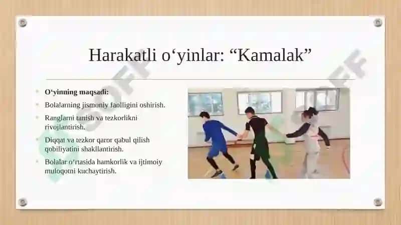 Harakatli o‘yinlar kamalak 3