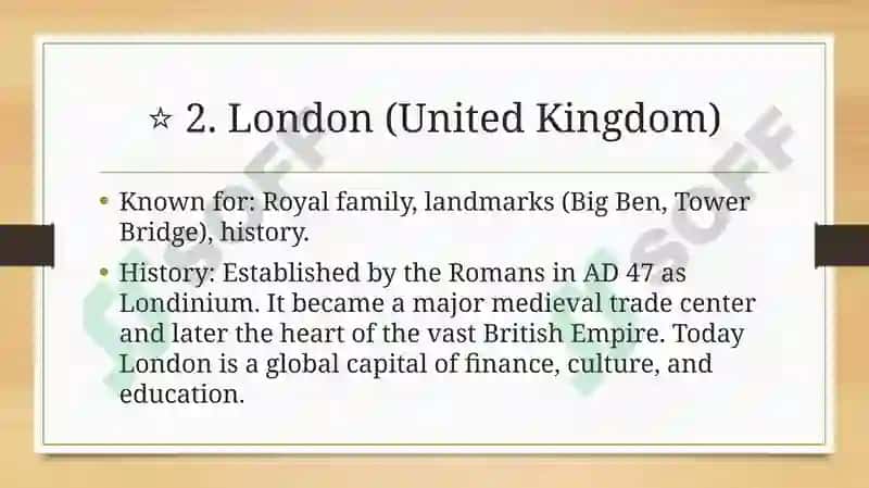 Popular cities. The history of a city: 3