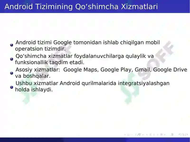 Android Tizimining Qo‘shimcha Xizmatlari 3