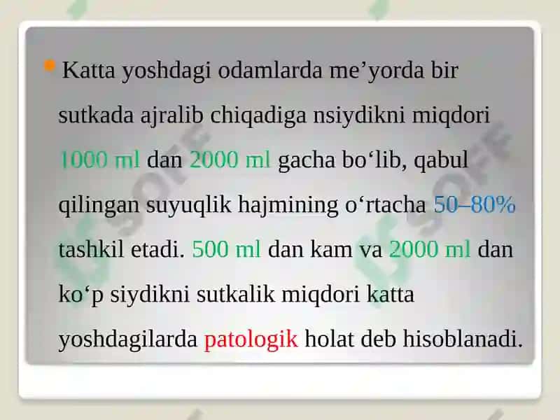 Siydik biokimyosi 3