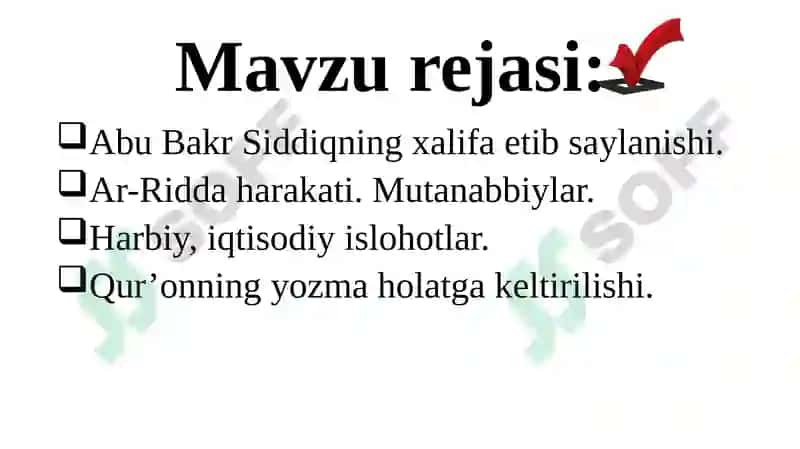 Abu BakrSiddiqning xalifae tib hisoblanishi 3