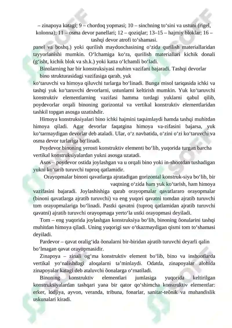 SANOAT BINOLARINING KONSTRUKTIV ELEMENTLARI ASOS VA FUNDAMENT USTUN ORAYOPMA YOPMA VA TOMLAR 3